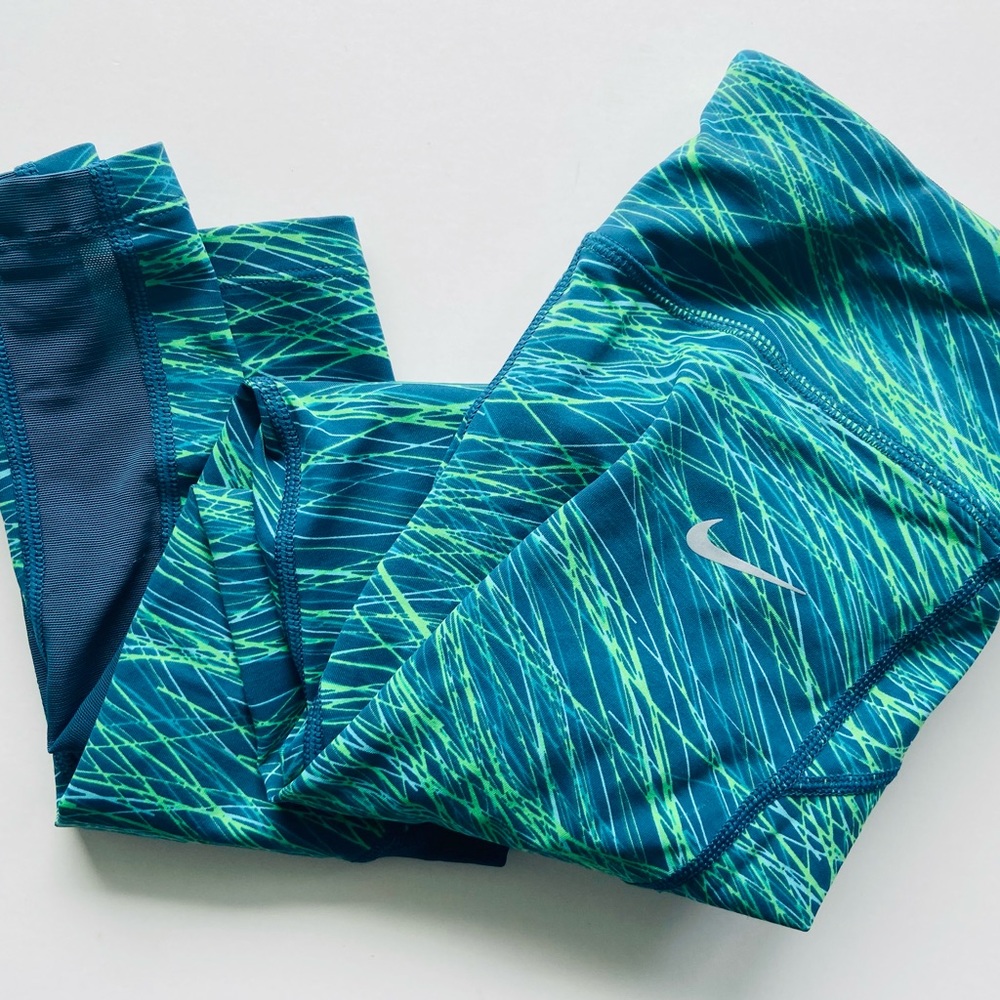 Nike Green Spirally Workout Pants Leggings